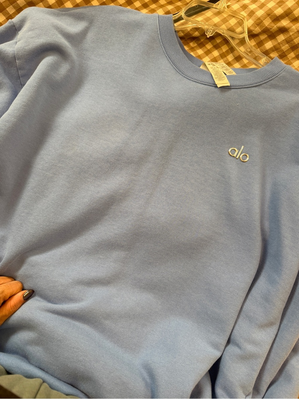 ALO Yoga Women’s Crewneck Sweatshirt in Light Blue